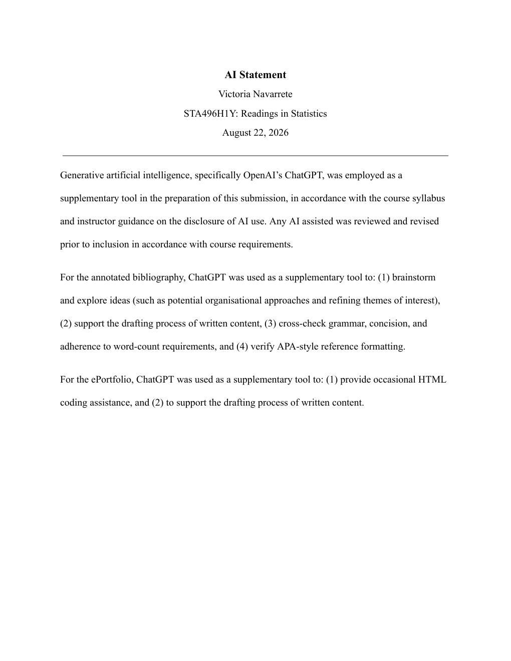 Preview of STA496 GenAI acknowledgement