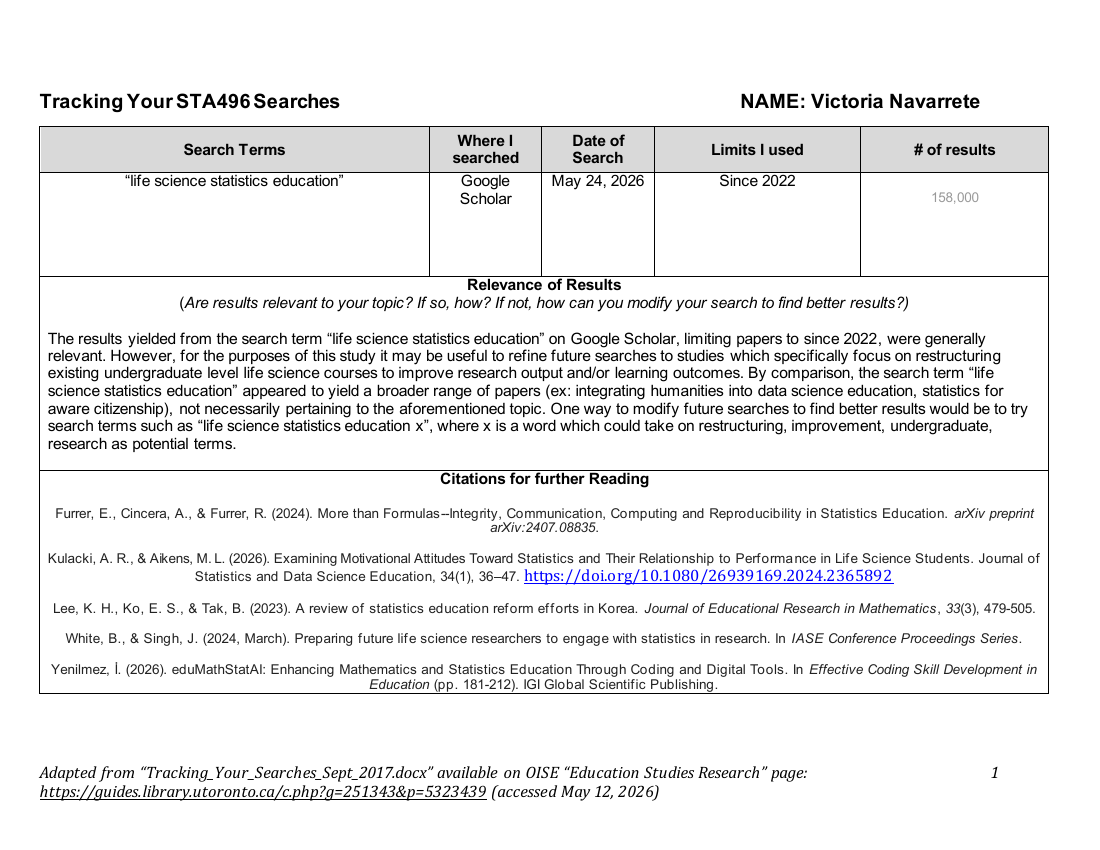 Preview of the STA496 literature-search tracking document