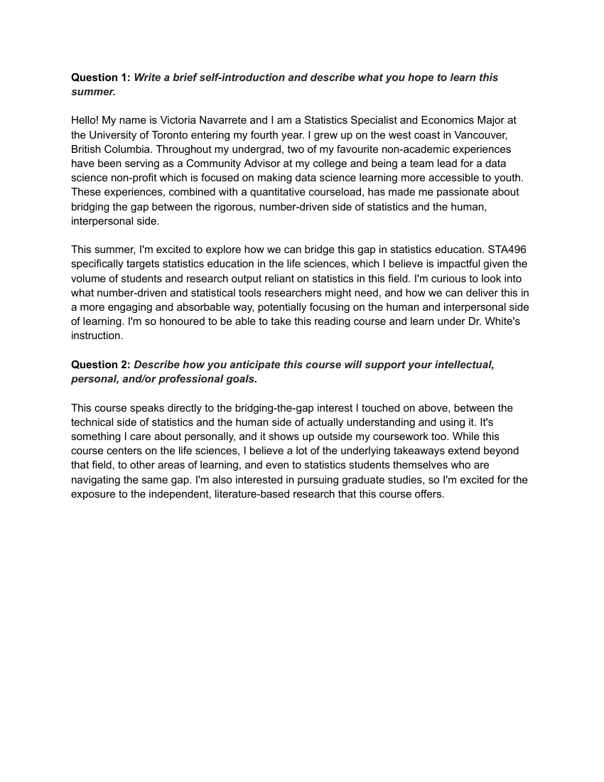 Preview of STA496 Reflection 1
